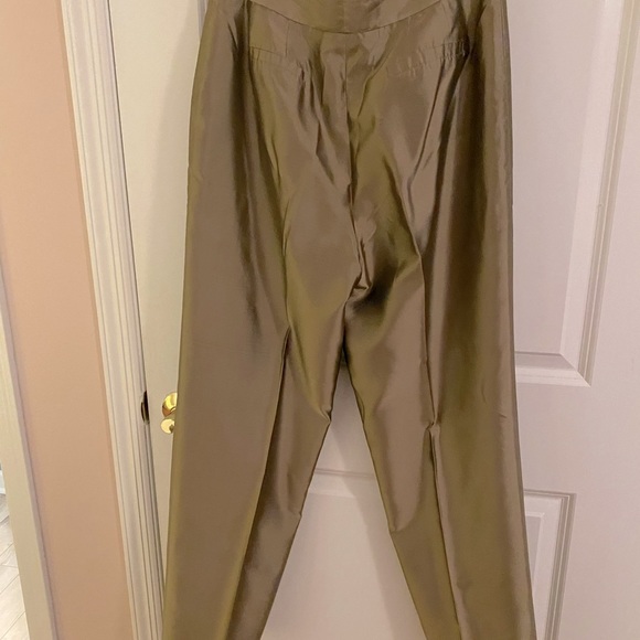 👖👖👖INC from Macy’s 100% Silk Golden Bronze Trousers Size 10 - Picture 7 of 8